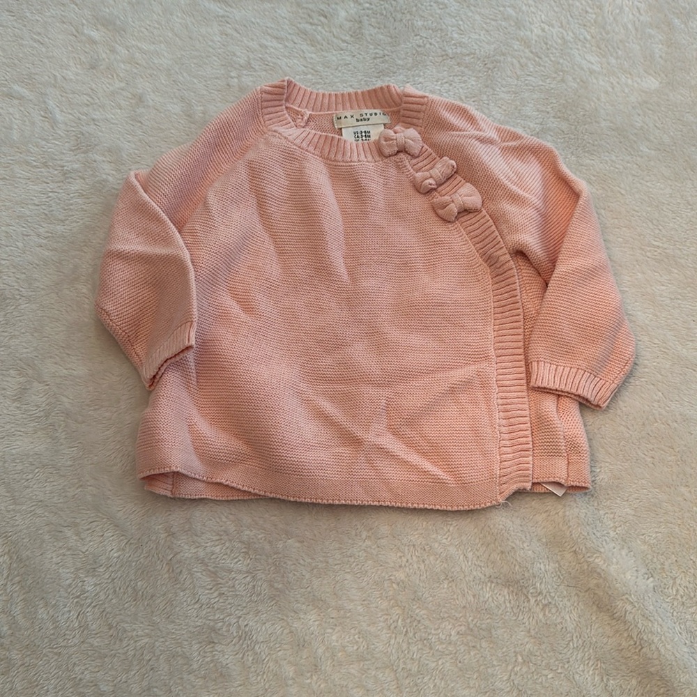 Max Studio Baby sweater, 3-6mo, pink